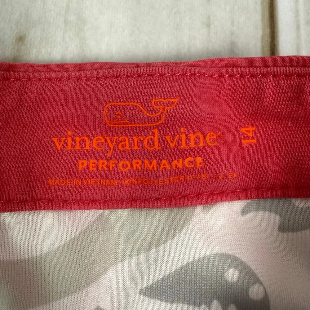 Vineyard Vines Performance Shorts Boys 14 Pinkish Red 9 Inch Inseam‎ Golf Active